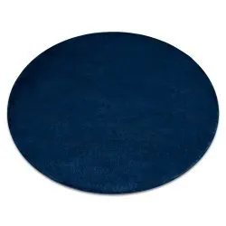 Tappeto POSH cerchio Shaggy blu scuro peluche, antiscivolo, lavabile