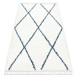 Tappeto UNION 3683 crema / blu Frange berbero marocchino shaggy