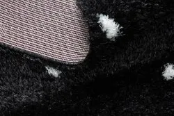 Dywan FLUFFY 2370 shaggy kropki - antracyt / biały