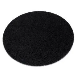 Tappeto SOFFI cerchio shaggy 5cm nero