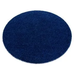 Tappeto SOFFI cerchio shaggy 5cm blu scuro