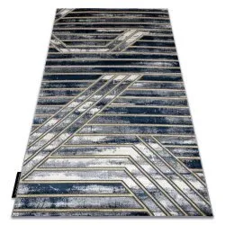 Tappeto DE LUXE moderno 460 Linee - Structural blu scuro / oro