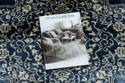 Dywan DE LUXE nowoczesny 474 Ornament - Strukturalny granatowy / złoty