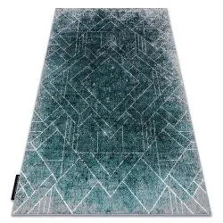Tappeto DE LUXE moderno 626 geometrico, quadri - Structural grigio / verde