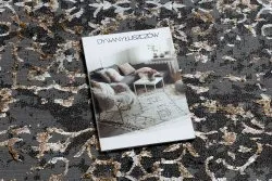 Dywan DE LUXE nowoczesny 2080 Ornament vintage przecierany - Strukturalny szary