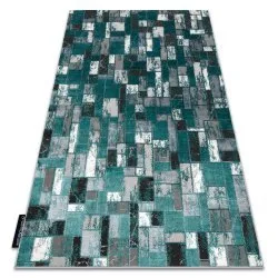 Tappeto DE LUXE moderno 6768 Geometrico - Structural verde / antracite