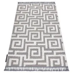Tappeto MAROC P655 labirinto, greco grigio / bianca Frange berbero marocchino shaggy