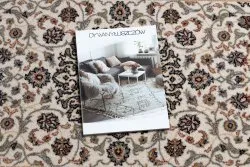 Dywan NAIN Ornament, ramka 6635/51036 beż / bordo