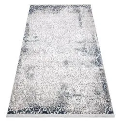 Tappeto moderno REBEC frange 51172A - due livelli di pile crema / blu scuro