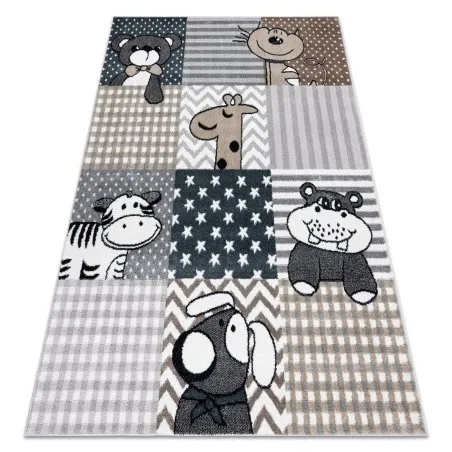 Tappeto FUN Pets per bambini, animali grigio