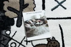 Dywan FUN Hop dla dzieci, Klasy, zwierzęta czarny