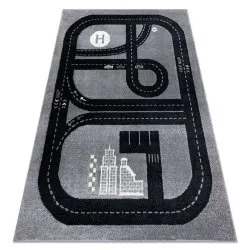 Tappeto FUN Track per bambini, strada, cittadino grigio