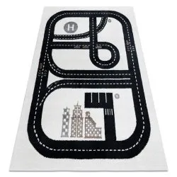 Tappeto FUN Track per bambini, strada, cittadino crema