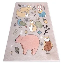 Tappeto FUN Forester per bambini, animali, foresta beige