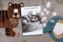 Tappeto FUN Africa per bambini, animali beige