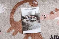 Dywan FUN Dino dla dzieci, dinozaury beż