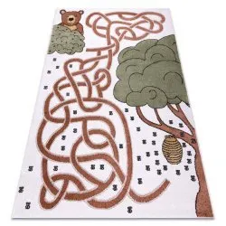 Tappeto FUN Honey per bambini, orso, api crema