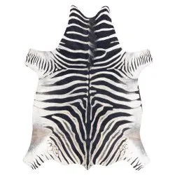 Tappeto Imitazione pelle di bovino, Zebra G5128-1 pelle nera bianca