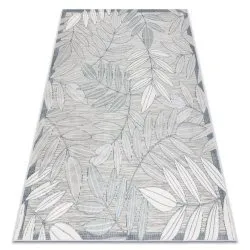 Tappeto strutturale BOTANIC 65241 Foglie piatto sul balcone, terrazzo - grigio