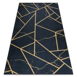 Tappeto lavabile ANDRE 1222 Marmo, geometrico antiscivolo - nero