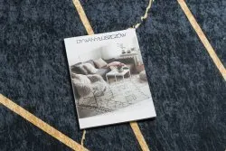 Tappeto lavabile ANDRE 1222 Marmo, geometrico antiscivolo - nero