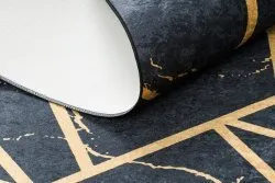 Tappeto lavabile ANDRE 1222 Marmo, geometrico antiscivolo - nero