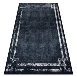 Tappeto lavabile ANDRE 1486 Telaio vintage antiscivolo - nero / bianco