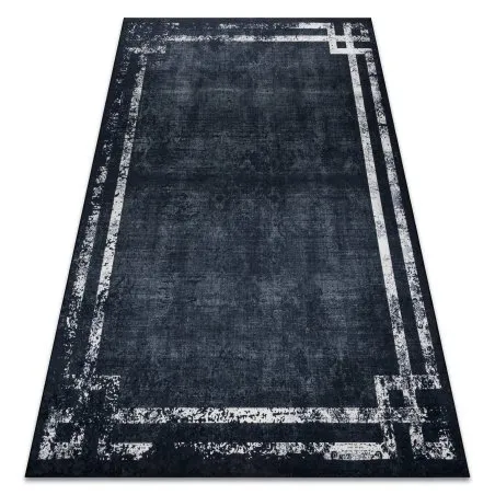 Tappeto lavabile ANDRE 1486 Telaio vintage antiscivolo - nero / bianco