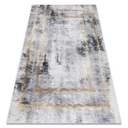 Tappeto lavabile ANDRE 1065 Telaio vintage antiscivolo - grigio / oro