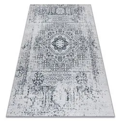 Tappeto lavabile ANDRE 1072 Rosone, vintage antiscivolo - bianco / nero