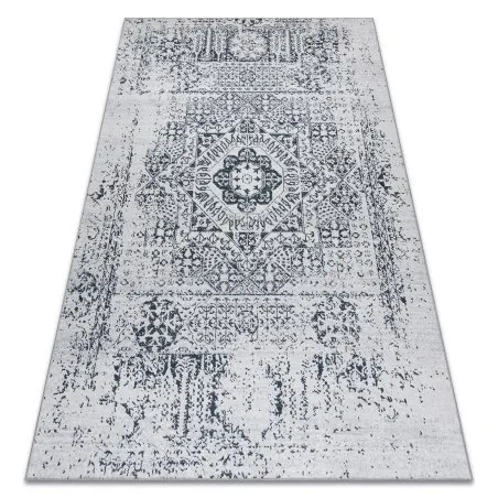 Tappeto lavabile ANDRE 1072 Rosone, vintage antiscivolo - bianco / nero