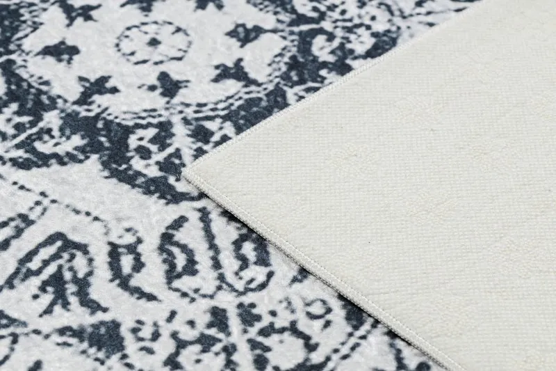 Tappeto lavabile ANDRE 1072 Rosone, vintage antiscivolo - bianco / nero