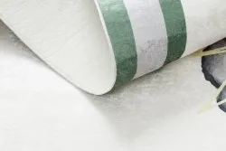 Tappeto lavabile ANDRE 1088 Astrazione telaio antiscivolo - bianca / verde