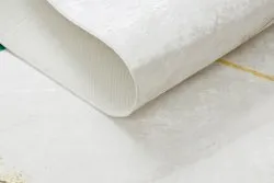 Tappeto lavabile ANDRE 1150 Foglie Monstera, cubo antiscivolo - bianca / oro