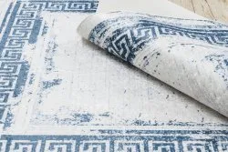 Tappeto lavabile ANDRE 1213 Greco vintage antiscivolo - bianca / blu