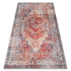 Tappeto lavabile ANDRE 1684 Telaio vintage antiscivolo - rosso