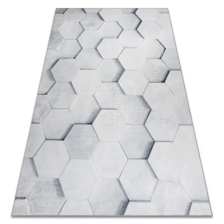 Dywan do prania ANDRE 1180 Plaster Miodu, sześcian 3D antypoślizgowy - szary