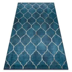 Tappeto lavabile ANDRE 1181 Traliccio marocchino antiscivolo - blu