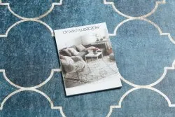 Tappeto lavabile ANDRE 1181 Traliccio marocchino antiscivolo - blu
