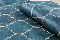Tappeto lavabile ANDRE 1181 Traliccio marocchino antiscivolo - blu