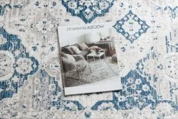 Tappeto lavabile ANDRE 1819C Rosone, vintage antiscivolo - beige / blu