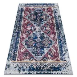 Tappeto lavabile ANDRE 1136 orientale vintage antiscivolo - chiaretto / blu