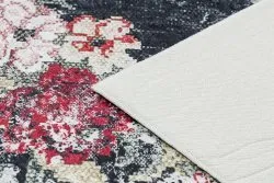 Tappeto lavabile ANDRE 1816D fiori vintage antiscivolo - bianca / rosso