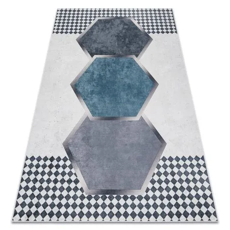 Tappeto lavabile ANDRE 1863 Diamanti, geometrico antiscivolo - bianca / nero