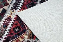 Dywan do prania ANDRE 2305 Orientalny patchwork, antypoślizgowy - bordo / brązowy