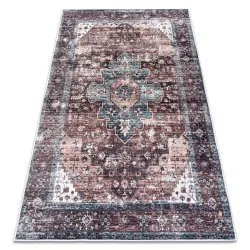 Tappeto lavabile ANDRE 1826 Ornamento, vintage antiscivolo - marrone / blu
