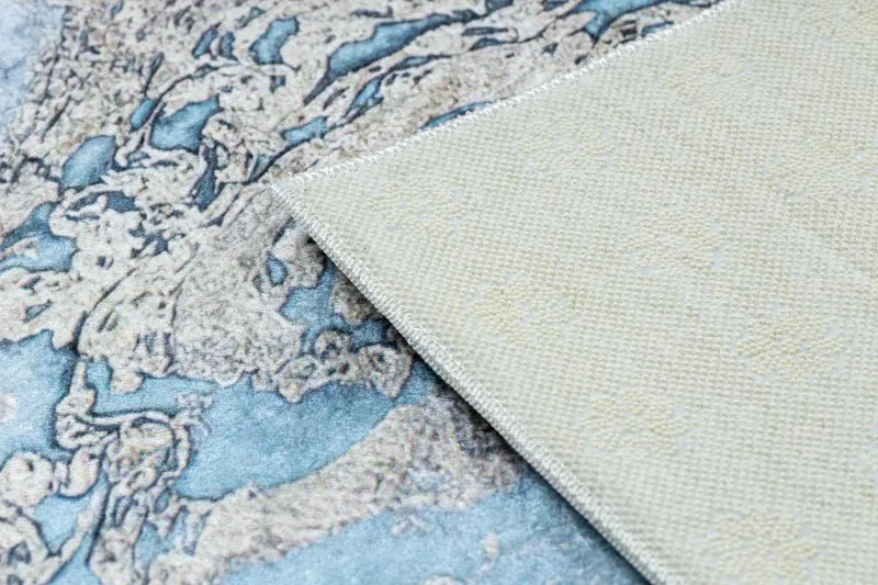 Tappeto lavabile ANDRE 2248 Marmo antiscivolo - blu