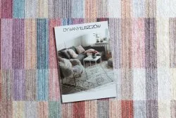 Tappeto lavabile ANDRE 2295 Strisce antiscivolo - rosa / blu