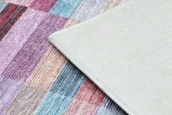 Tappeto lavabile ANDRE 2295 Strisce antiscivolo - rosa / blu