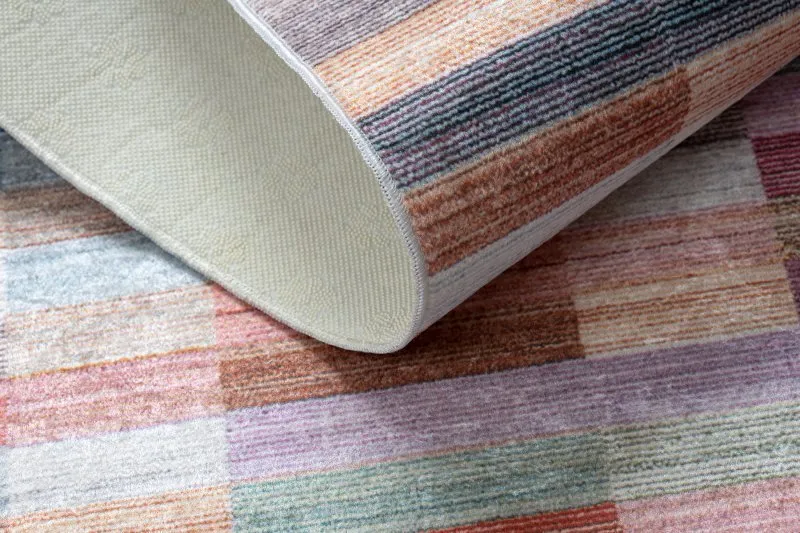 Tappeto lavabile ANDRE 2295 Strisce antiscivolo - rosa / blu